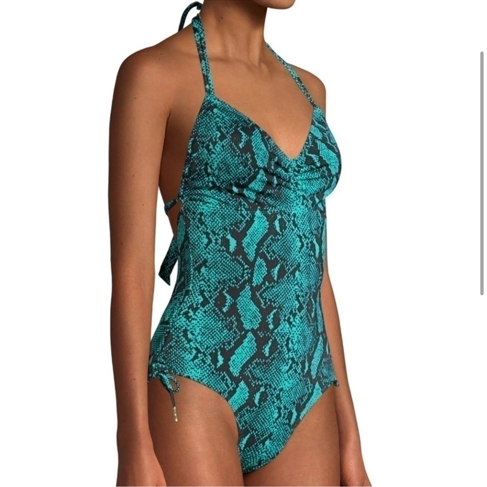 NWT No Boundaries exotic snakeskin print cheeky one piece swimsuit